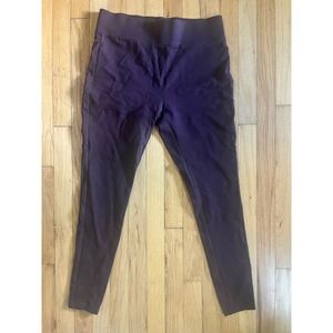 Matty M Burgundy High Rise Pull On Leggings Pants Womens Large Ponte Knit Slim